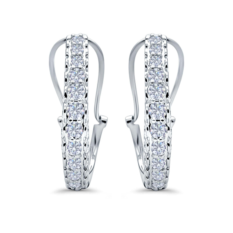 Kiera cz 925 vn hoop earrings Clearance
