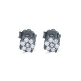 Simulated CZ Round Stud Earrings 925 Sterling Silver (4.7mm)