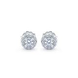 Simulated CZ Round Stud Earrings Design 925 Sterling Silver (6.3mm)
