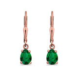 Teardrop Bridal Dangling Leverback Earrings Pear CZ 925 Sterling Silver