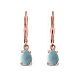 Teardrop Bridal Dangling Leverback Earrings Pear CZ 925 Sterling Silver