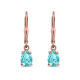 Teardrop Bridal Dangling Leverback Earrings Pear CZ 925 Sterling Silver