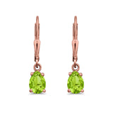 Teardrop Bridal Dangling Leverback Earrings Pear CZ 925 Sterling Silver