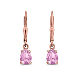 Teardrop Bridal Dangling Leverback Earrings Pear CZ 925 Sterling Silver