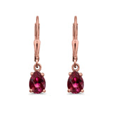 Teardrop Bridal Dangling Leverback Earrings Pear CZ 925 Sterling Silver