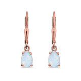 Teardrop Bridal Dangling Leverback Earrings Pear CZ 925 Sterling Silver