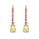 Teardrop Bridal Dangling Leverback Earrings Pear CZ 925 Sterling Silver
