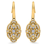 Drop Dangle Earrings Round Simulated Cubic Zirconia 925 Sterling Silver (18mm)