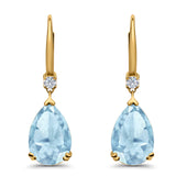 Pear Shape Dangling Leverback Earrings Wedding Simulated Cubic Zirconia 925 Sterling Silver (22mm)