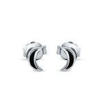 Tiny Crescent Moon New Design Stud Earrings 925 Sterling Silver
