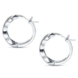 Twisted Infinity Huggie Hoop Earrings Cubic Zirconia 925 Sterling Silver
