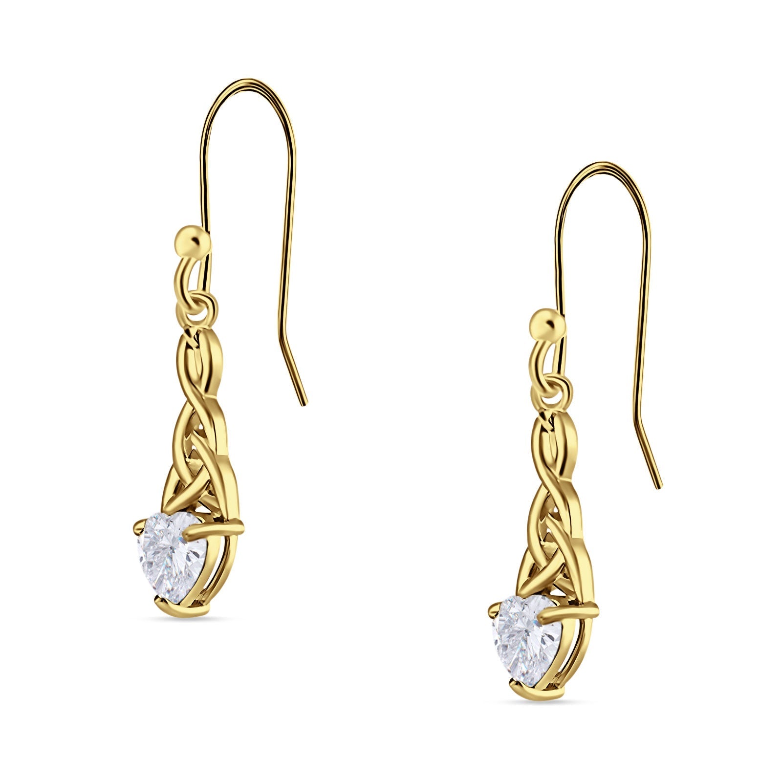 Delectable Hook Type Gold Drop Earrings