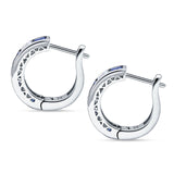 Minimalist Princess Huggie Hoop Earrings Cubic Zirconia 925 Sterling Silver