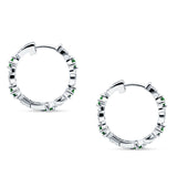 Huggie Hoop Earrings Cubic Zirconia 925 Sterling Silver