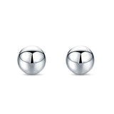 Ball Stud Earrings Round 925 Sterling Silver (2mm-18mm)