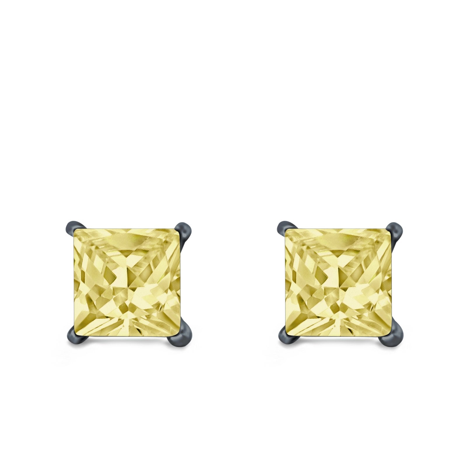 Princess Cut Diamond Earrings in Gold | KLENOTA