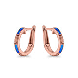 Hoop Earrings Created Opal 925 Sterling Silver (18mm)