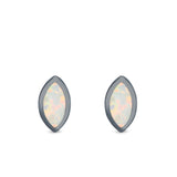 Marquise Stud Earrings Lab Created Opal 925 Sterling Silver (7mm)