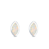 Marquise Stud Earrings Lab Created Opal 925 Sterling Silver (7mm)