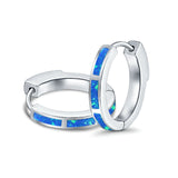 Hoop Earrings Created Opal 925 Sterling Silver (18mm)