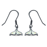 Whale Tail Earrings Drop Dangle Created Opal 925 Sterling Silver(10mm)