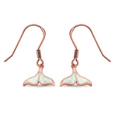 Whale Tail Earrings Drop Dangle Created Opal 925 Sterling Silver(10mm)