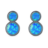 Fashion Ball Design Stud Earrings Created Opal 925 Sterling Silver (14mm)