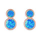 Fashion Ball Design Stud Earrings Created Opal 925 Sterling Silver (14mm)