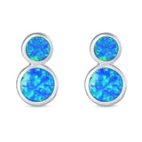 Fashion Ball Design Stud Earrings Created Opal 925 Sterling Silver (14mm)