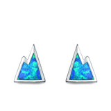 Mountain Stud Earrings Lab Created Opal 925 Sterling Silver