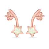 Shooting Star Stud Earrings Created Opal 925 Sterling Silver (13mm)