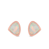 Pear Stud Earrings Lab Created Opal 925 Sterling Silver (7mm)