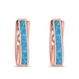 Twist Filigree Hoop Earrings Lab Created Opal 925 Sterling Silver