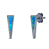 New Style Stud Earring Created Opal Solid 925 Sterling Silver (12.4mm)