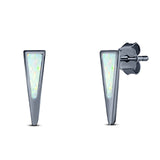 New Style Stud Earring Created Opal Solid 925 Sterling Silver (12.4mm)