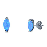 Art Deco Marquise Created Opal Solid 925 Sterling Silver (8.7mm)