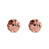 Half Ball Design Diamond Cut Stud Earrings 925 Sterling Silver (10mm)