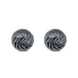 Stud Earrings Half Ball Hand Finish Design 925 Sterling Silver (8mm)