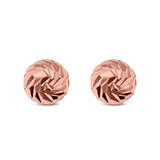 Stud Earrings Half Ball Hand Finish Design 925 Sterling Silver (8mm)