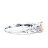 Art Deco Princess Cut Wedding Engagement Bridal Ring Baguette Round Simulated Cubic Zirconia 925 Sterling Silver