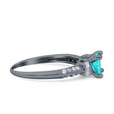 Art Deco Princess Cut Wedding Engagement Bridal Ring Baguette Round Simulated Cubic Zirconia 925 Sterling Silver