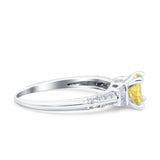 Art Deco Princess Cut Wedding Engagement Bridal Ring Baguette Round Simulated Cubic Zirconia 925 Sterling Silver