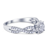 14K Gold 0.34ct Round 6mm G SI Diamond Infinity Engagement Wedding Ring