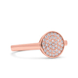 Art Deco Wedding Engagement Bridal Ring Round Simulated Cubic Zirconia 925 Sterling Silver