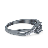 Infinity Wedding Band Engagement Ring Round Pave Simulated Cubic Zirconia 925 Sterling Silver (6mm)