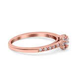 Art Deco Band Wedding Ring Round Pave Simulated Cubic Zirconia 925 Sterling Silver (6mm)