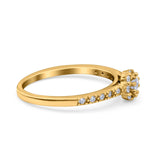 Art Deco Band Wedding Ring Round Pave Simulated Cubic Zirconia 925 Sterling Silver (6mm)