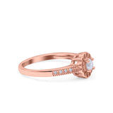 Art Deco Engagement Wedding Ring Band Round Pave Simulated Cubic Zirconia 925 Sterling Silver (6mm)