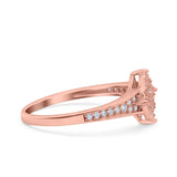 Wedding Engagement Ring Band Round Pave Simulated Cubic Zirconia 925 Sterling Silver (9mm)