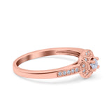 Art Deco Wedding Ring Band Round Pave Simulated Cubic Zirconia 925 Sterling Silver (8mm)